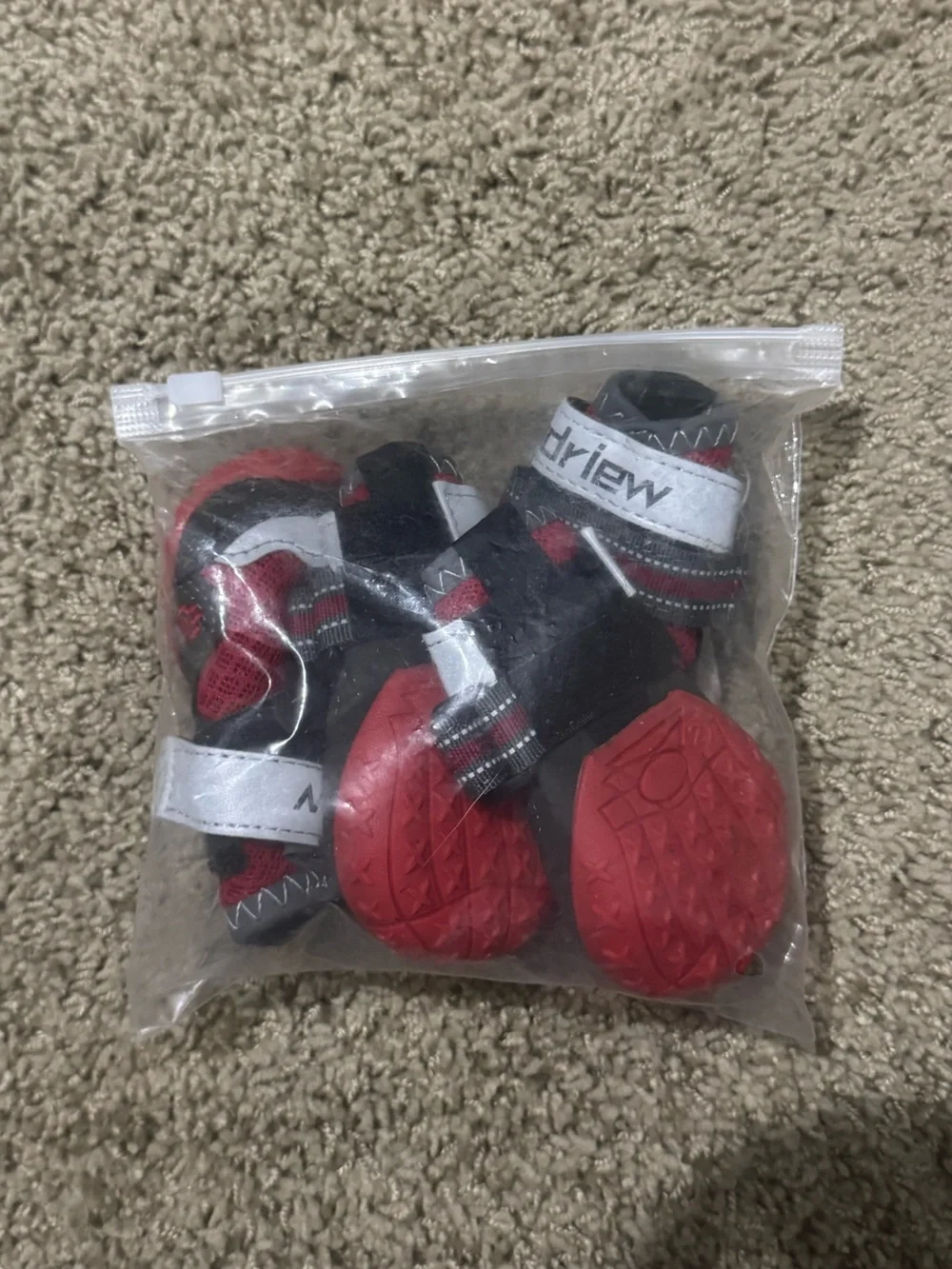 ODRIEW Dog Shoes Size 2 Red and Grey Anti Slip Breathable Brand NEW